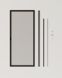 Breakdown of parts French door screen add-on black