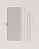 Breakdown of parts French door screen add-on white